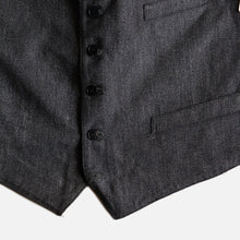Load image into Gallery viewer, ～1940&#39;s FRENCH WORK BLACK COVERT VEST (SZ 50 / DEADSTOCK)
