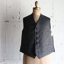 Load image into Gallery viewer, ～1940&#39;s FRENCH WORK BLACK COVERT VEST (SZ 50 / DEADSTOCK)
