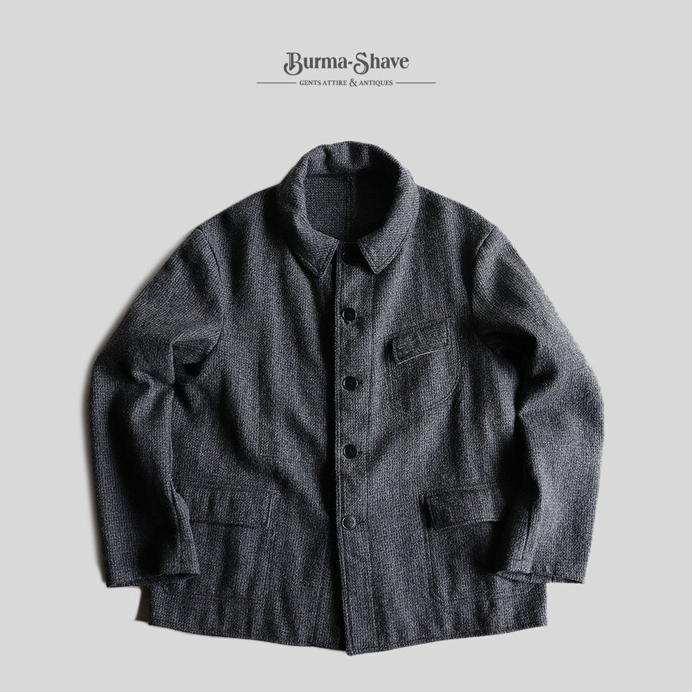 1950's FRENCH FARMERS WOOL JACKET  (SZ ABOUT EU50 / NEAR DEADSTOCK)