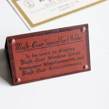 画像をギャラリービューアに読み込む, 1920&#39;s &quot;WALK-OVER SHOES&quot; ADVERTISEMENTS SHOP DISPLAY CARD HOLDER
