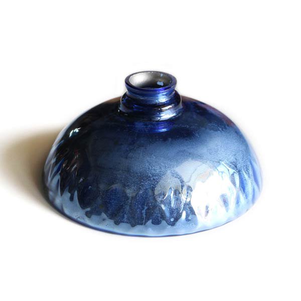 ANTIQUE MERCURY BLUE GLASS SHADE #1