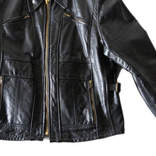 Load image into Gallery viewer, 1970&#39;s HIDDEN SNAP LEATHER JACKET (MEDIUM)
