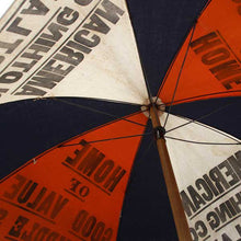 Load image into Gallery viewer, ANTIQUE &quot;AMERICAN CLOTHING CO.&quot; ADVERTISING UMBRELLA

