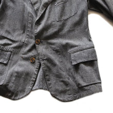 Load image into Gallery viewer, ~ 1940&#39;s BLACK CHAMBRAY FRENCH WORK JACKET (MEDIUM)
