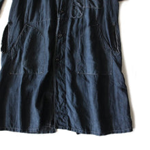 Load image into Gallery viewer, ANTIQUE &quot;INDIGO LINEN&quot; FRENCH WORK COAT (FREE)

