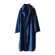 Load image into Gallery viewer, NOS FRENCH DOUBLE BREASTED WORK COAT INDIGO OVERDYE (UNISEX)
