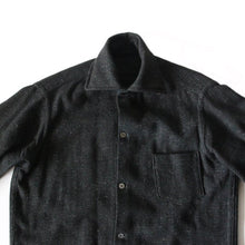 画像をギャラリービューアに読み込む, 1950&#39;s BLACK WOOL NEP BOX SHIRTS MINT CONDITION (MEDIUM)
