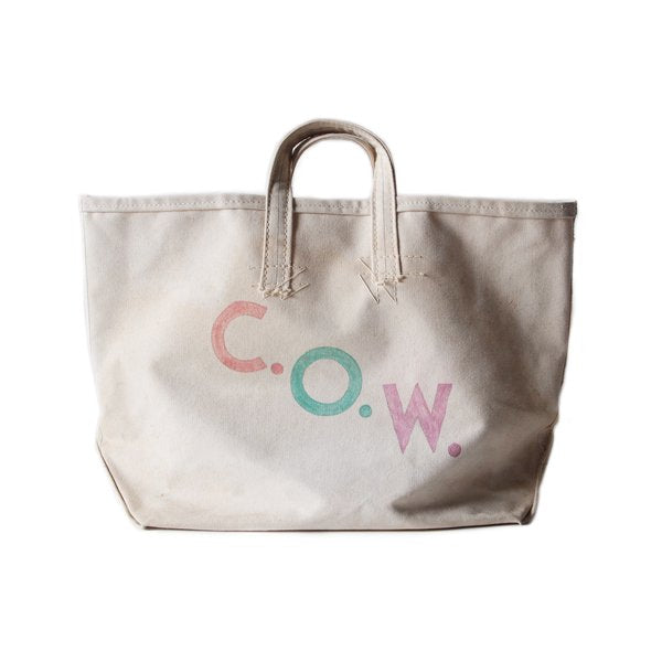 1950's "COW" HAND PAINTED CANVAS COAL BAG