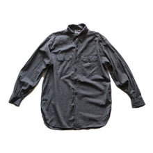 Load image into Gallery viewer, ONE WASH &quot;MONTGOMERY WARD&quot; BLACK CHAMBRAY SHIRT WITH ELBOW PAD (LARGE)
