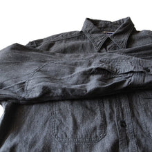 Load image into Gallery viewer, ONE WASH &quot;MONTGOMERY WARD&quot; BLACK CHAMBRAY SHIRT WITH ELBOW PAD (LARGE)
