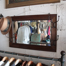 Load image into Gallery viewer, ANTEQUE CLOTHING STORE MIRROR WITH JAPANNED HOOK
