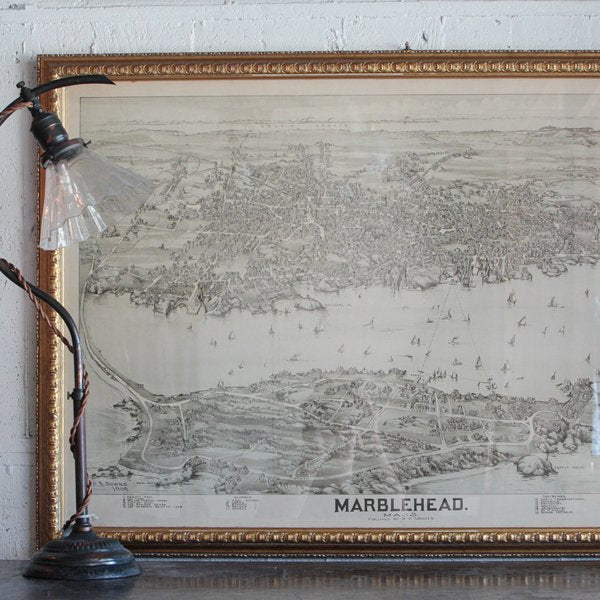 ANTIQUE MAP IN MARBLEHEAD MASSACHUSETTS