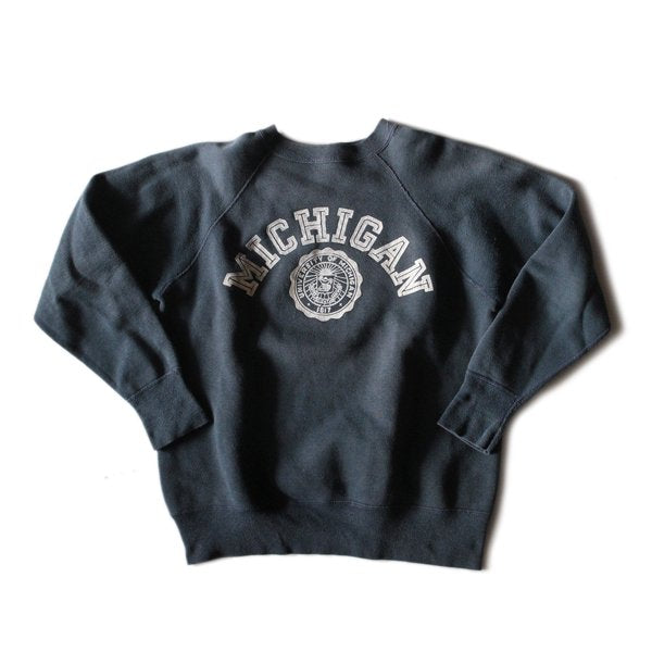 1950's ~ "UNIVERCITY OF MICHIGAN" COTTON SWEAT SHIRT (X-LARGE)