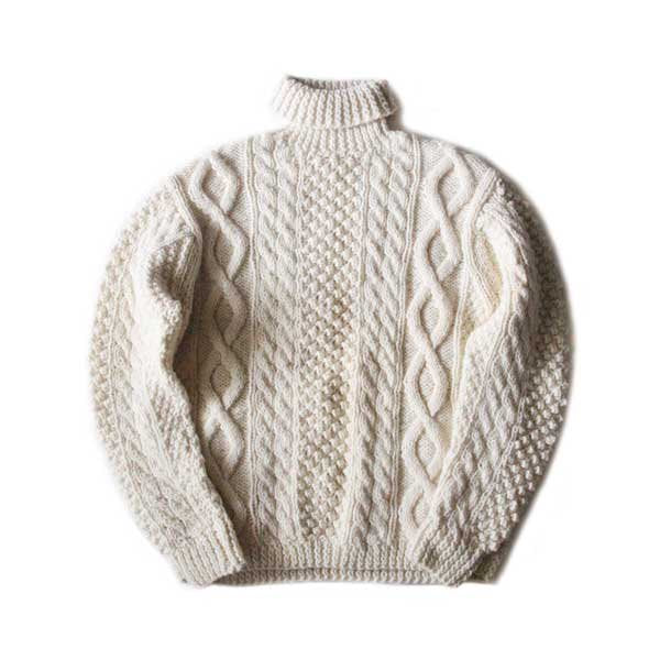 OLD TURTLE NECK FISHERMAN SWEATER (X-LARGE)