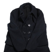 画像をギャラリービューアに読み込む, 1930&#39;s DOUBLE BREASTED WOOL COAT WITH LONG CHIN STRAP (SMALL)
