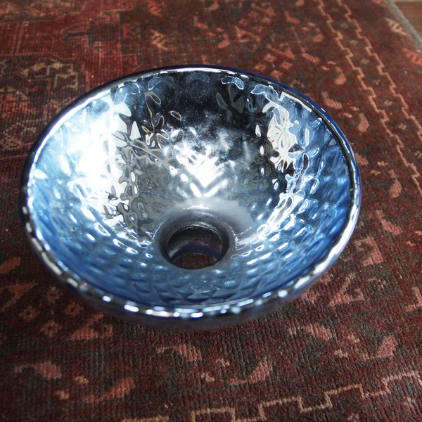 ANTIQUE BLUE MERCURY GLASS SHADE – BURMA-SHAVE ANTIQUE BLUE MERCURY GLASS SHADE – BURMA-SHAVE