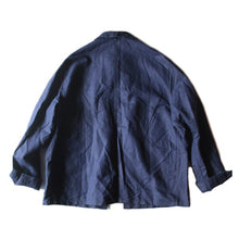 Load image into Gallery viewer, NOS 1940&#39;s FRENCH INDIGO LINEN WORK JACKET (LARGE)

