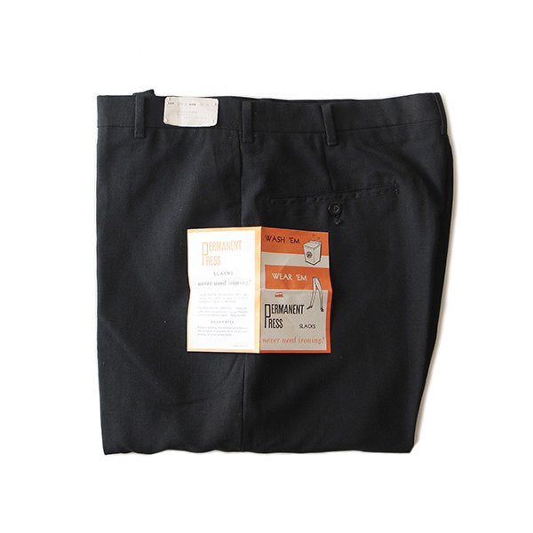 N.O.S 1960's SLIM FIT BLACK SLACKS (W33)