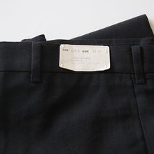 画像をギャラリービューアに読み込む, N.O.S 1960&#39;s SLIM FIT BLACK SLACKS (W33)
