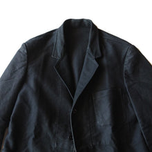 Load image into Gallery viewer, 1940&#39;s FRENCH BLACK MOLESKIN BACKSTRAP WORK JACKET (LARGE) MINT CONDITION
