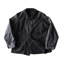 Load image into Gallery viewer, 1930&#39;s ~ &quot;LE ST PIERRE&quot; BLACK MOLESKIN JACKET WITH EXTRA SMALL V-POCKET (MEDIUM)
