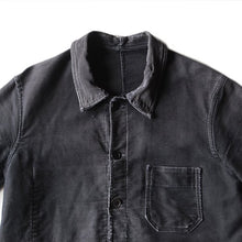 Load image into Gallery viewer, ~ 1950&#39;s BLACK MOLESKIN FADED JACKET (MEDIUM)
