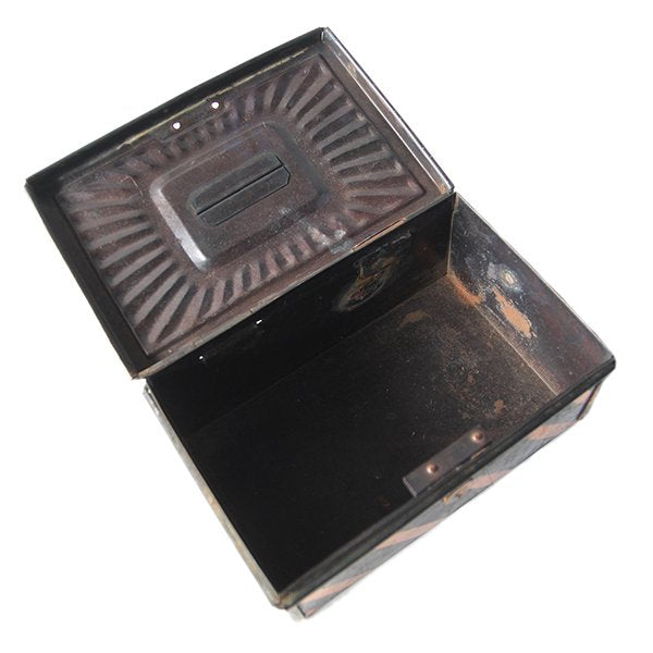 ANTIQUE JAPANNED METAL STRONG BOX – BURMA-SHAVE