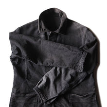 Load image into Gallery viewer, ~ 1950&#39;s FRENCH BLACK MOLESKIN WORK JACKET (MEDIUM)
