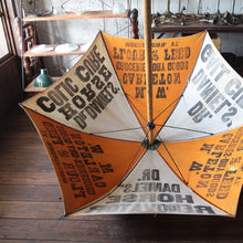 Load image into Gallery viewer, &quot;CARLETON GROCERIES DRY GOODS COMPANY&quot; ADVERTISING UMBRELLA MINT CONDITION
