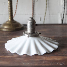 Load image into Gallery viewer, VINTAGE WHITE MILK GLASS PETTICOAT LAMP SHADE (2 1/4 FITTER)
