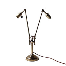 画像をギャラリービューアに読み込む, &quot;FARIES&quot; DOUBLE SWING ARM BRASS DESK LAMP
