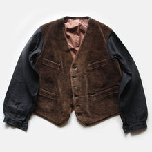 画像をギャラリービューアに読み込む, 1930&#39;s FRENCH WORK CORDUROY WAISTCOAT GOOD CONDITION
