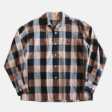 画像をギャラリービューアに読み込む, 1960&#39;s BLOCK CHECK COTTON BOX SHIRT (MEDIUM)
