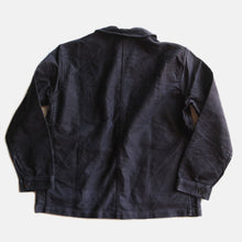 画像をギャラリービューアに読み込む, One Wash 1950&#39;s French Work Black Moleskin Jacket (Large 50-52)
