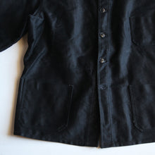 画像をギャラリービューアに読み込む, 1950&#39;s FRENCH WORK BLACK MOLESKIN JACKET (LARGE) MINT CONDITION
