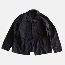 画像をギャラリービューアに読み込む, One Wash 1950&#39;s French Work Black Moleskin Jacket (Large 50-52)
