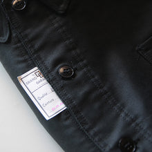 画像をギャラリービューアに読み込む, N.O.S 1950&#39;s FRENCH WORK BLACK MOLESKIN JACKET (52 LARGE)
