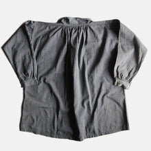 画像をギャラリービューアに読み込む, 1920&#39;s～ FRENCH WORK BLACK CHAMBRAY BIAUDE (LARGE)
