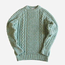 画像をギャラリービューアに読み込む, OLD IRELAND WOOL FISHERMAN SWEATER (MEDIUM)
