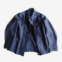 Load image into Gallery viewer, N.O.S 1920&#39;s～ &quot;FRENCH NAVY&quot; INDIGO LINEN CHORE JACKET (48 MEDIUM)
