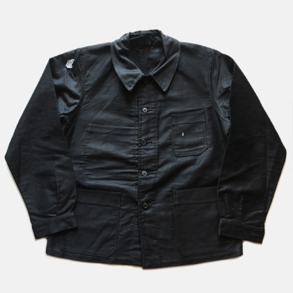 N.O.S 1950's BLACK MOLESKIN WORK JACKET (LARGE)