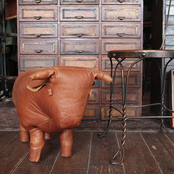 ヴィンテージ OMASA オマーサ フット スツール 牛 バッファロー 本革