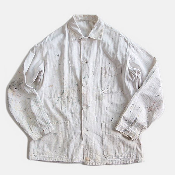 1960's "AU MOLINEL" HBT COTTON PAINTER JACKET WITH V-POCKET (LARGE)