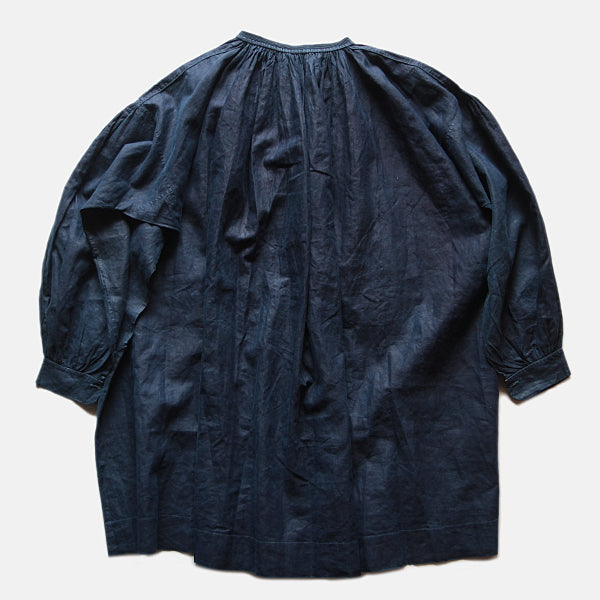 〜30s French Work Indigo Linen Biaude ANTIQUE FRENCH WORK INDIGO LINEN BIAUDE (UNISEX) MINT